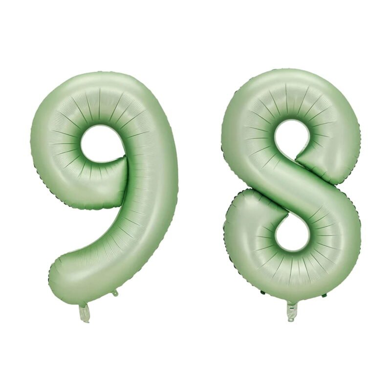 Number Ninety Eight Balloon Pastel Sage Green Number 98 Balloon 32" Large Party Milestone Balloon Decoration