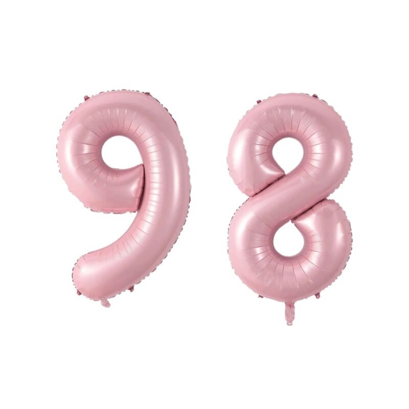 Number Ninety Eight Balloon Soft Pastel Pink Number 98 Balloon 32" Large Birthday Decoration