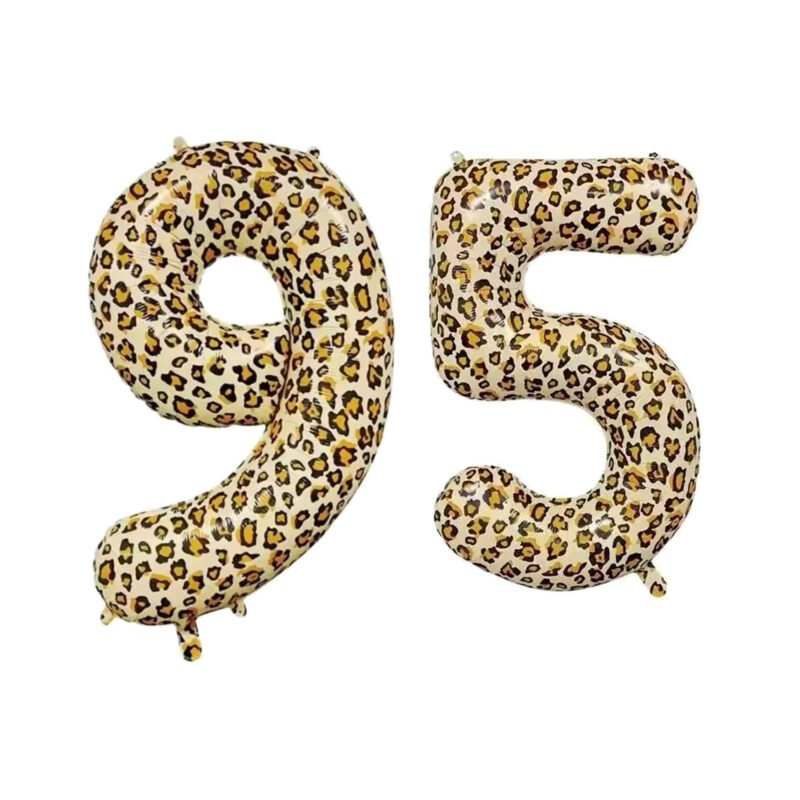 Number Ninety Five Balloon Leopard Print Number 95 Balloon 32" Large Birthday Balloon