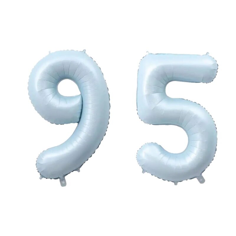 Number Ninety Five Balloon Pastel Blue Sky Blue Light Blue 32" Large Party Milestone Balloon Decoration