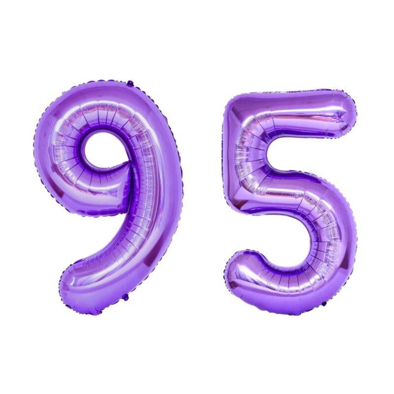 Number Ninety Five Balloon Purple Number 95 Balloon 32" Large Milestone Balloon