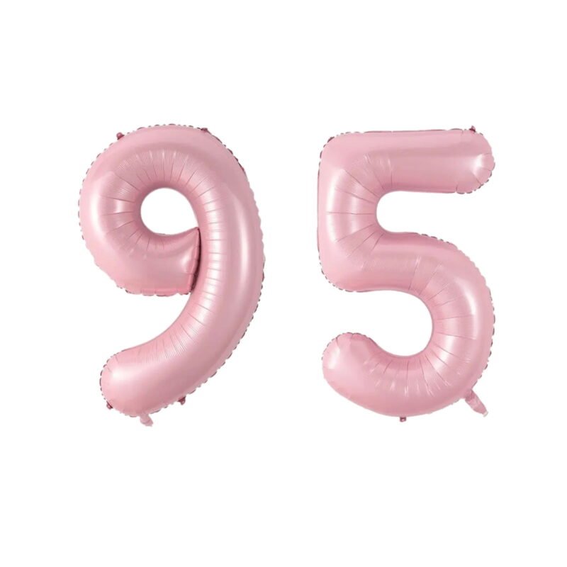 Number Ninety Five Balloon Soft Pastel Pink Number 95 Balloon 32" Large Milestone Balloon