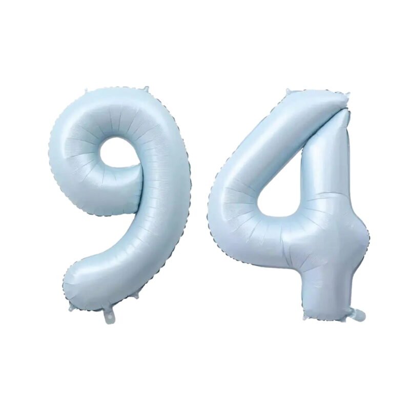 Number Ninety Four Balloon Pastel Blue Sky Blue Light Blue 32" Large Party Balloon Decoration