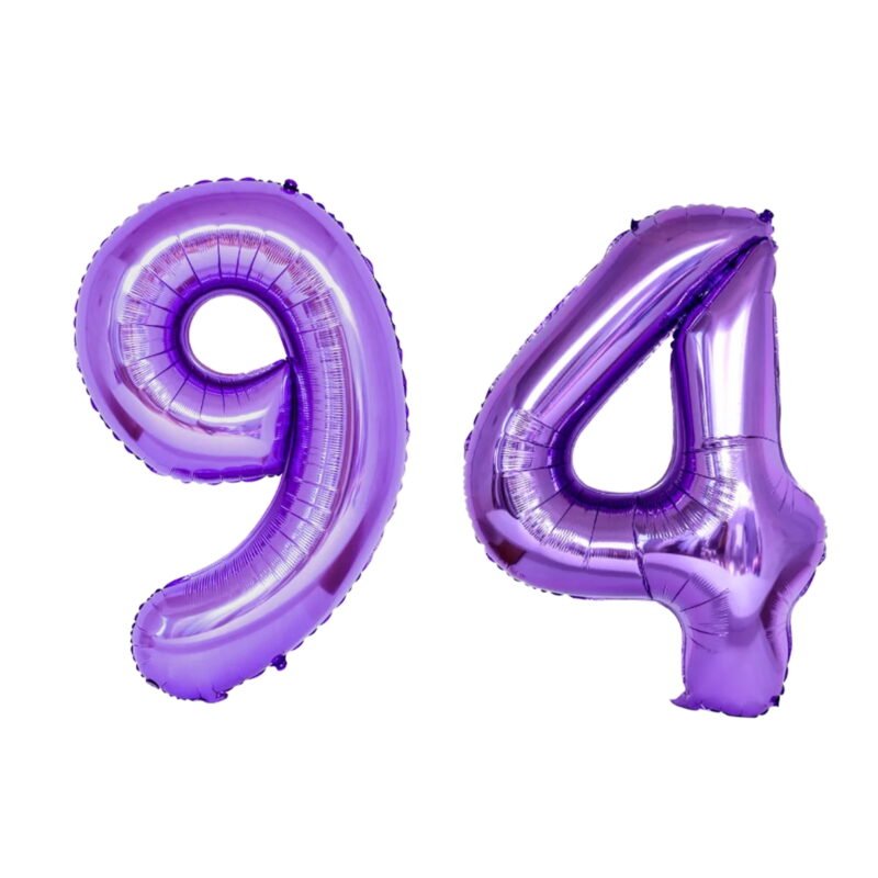 Number Ninety Four Balloon Purple Number 94 Balloon 32" Large Celebration Balloon