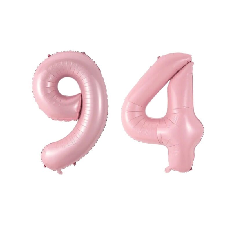 Number Ninety Four Balloon Soft Pastel Pink Number 94 Balloon 32" Large Celebration Balloon