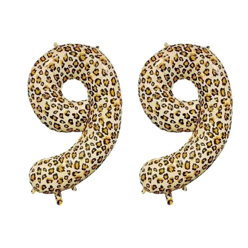 Number Ninety Nine Balloon Leopard Print Number 99 Balloon 32" Large Birthday Decoration