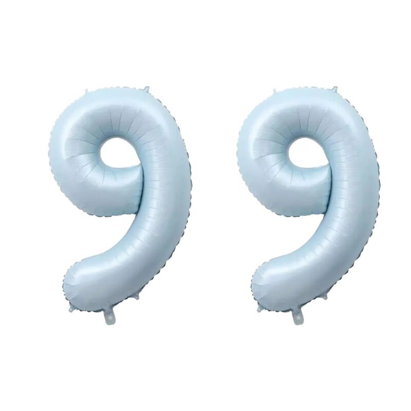 Number Ninety Nine Balloon Pastel Blue Sky Blue Light Blue 32" Large Party Birthday Balloon