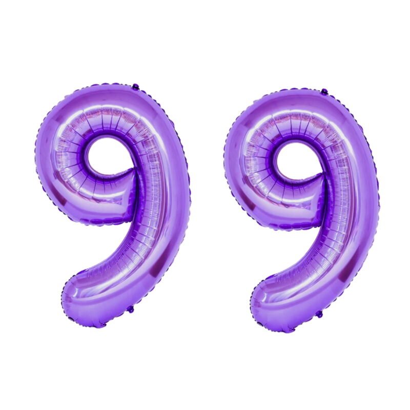 Number Ninety Nine Balloon Purple Number 99 Balloon 32" Large Celebration Decoration