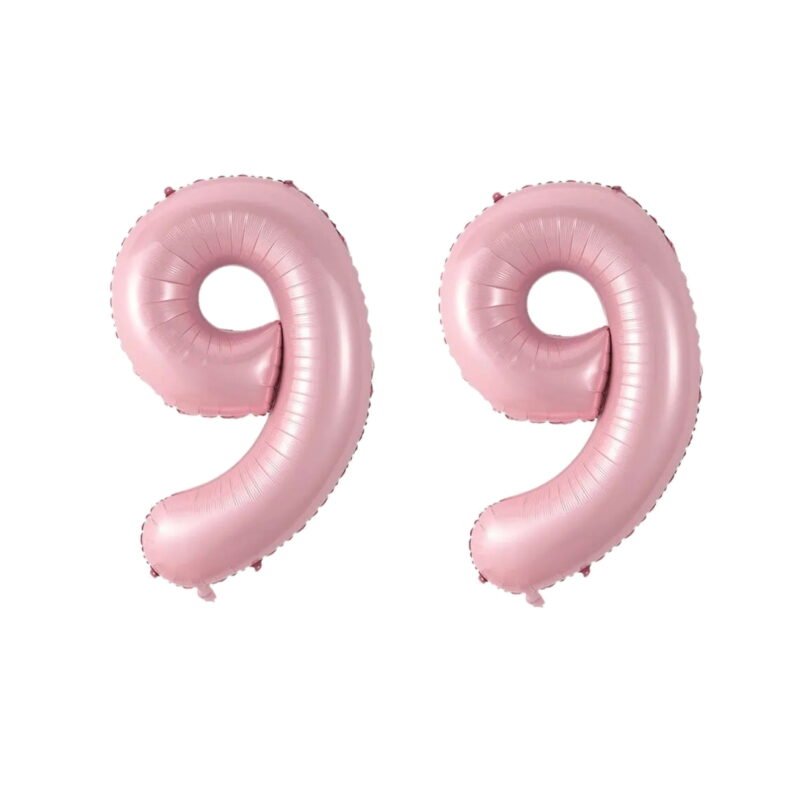 Number Ninety Nine Balloon Soft Pastel Pink Number 99 Balloon 32" Large Celebration Decoration