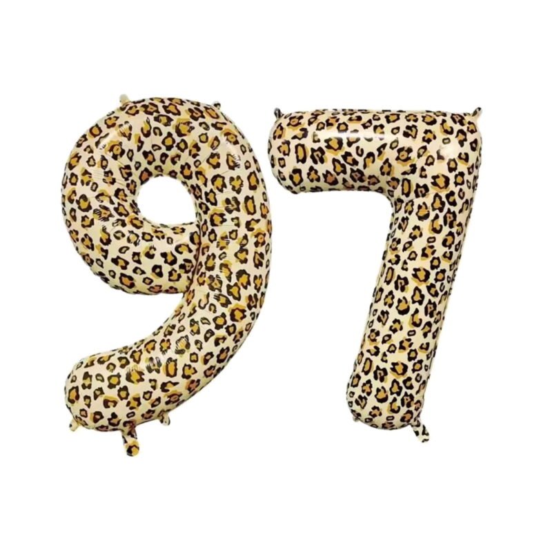 Number Ninety Seven Balloon Leopard Print Number 97 Balloon 32" Large Party Supply