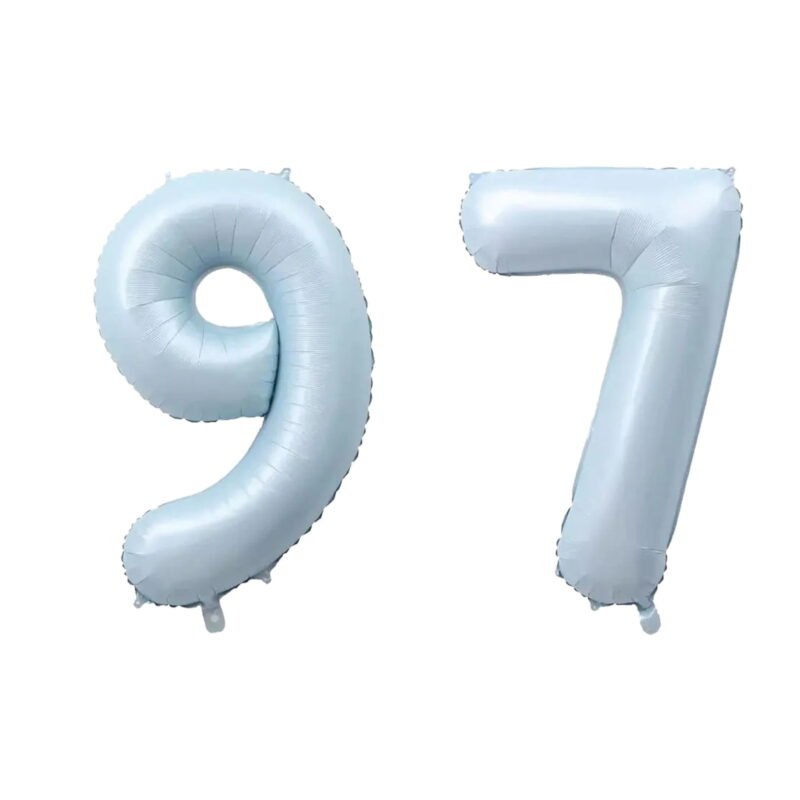 Number Ninety Seven Balloon Pastel Blue Sky Blue Light Blue 32" Large Party Balloon Decoration
