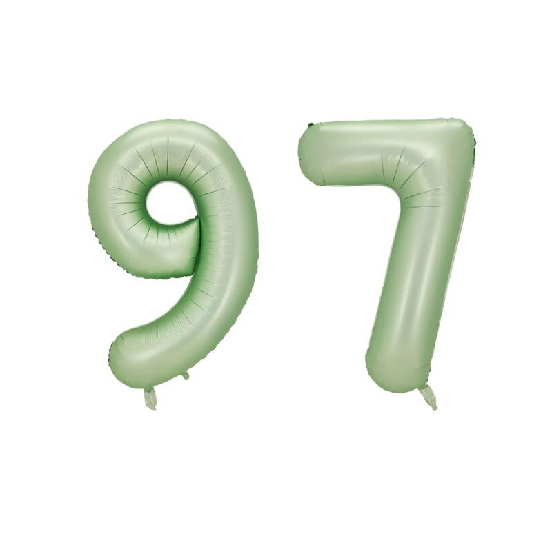 Number Ninety Seven Balloon Pastel Sage Green Number 97 Balloon 32" Large Party Balloon Decoration