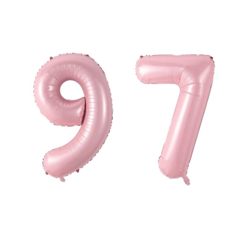 Number Ninety Seven Balloon Soft Pastel Pink Number 97 Balloon 32" Large Event Balloon