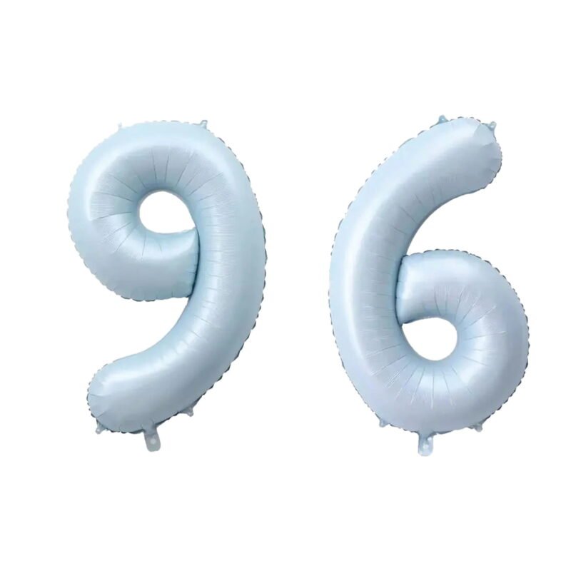 Number Ninety Six Balloon Pastel Blue Sky Blue Light Blue 32" Large Party Birthday Balloon