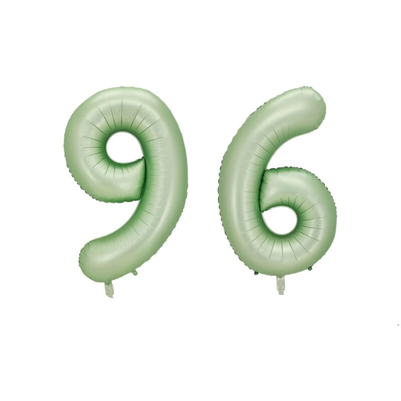 Number Ninety Six Balloon Pastel Sage Green Number 96 Balloon 32" Large Party Birthday Balloon