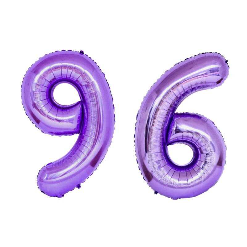 Number Ninety Six Balloon Purple Number 96 Balloon 32" Large Party Supply