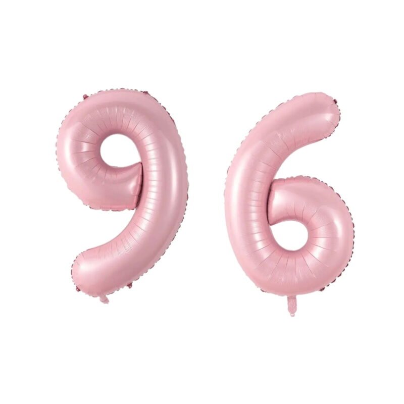 Number Ninety Six Balloon Soft Pastel Pink Number 96 Balloon 32" Large Party Supply
