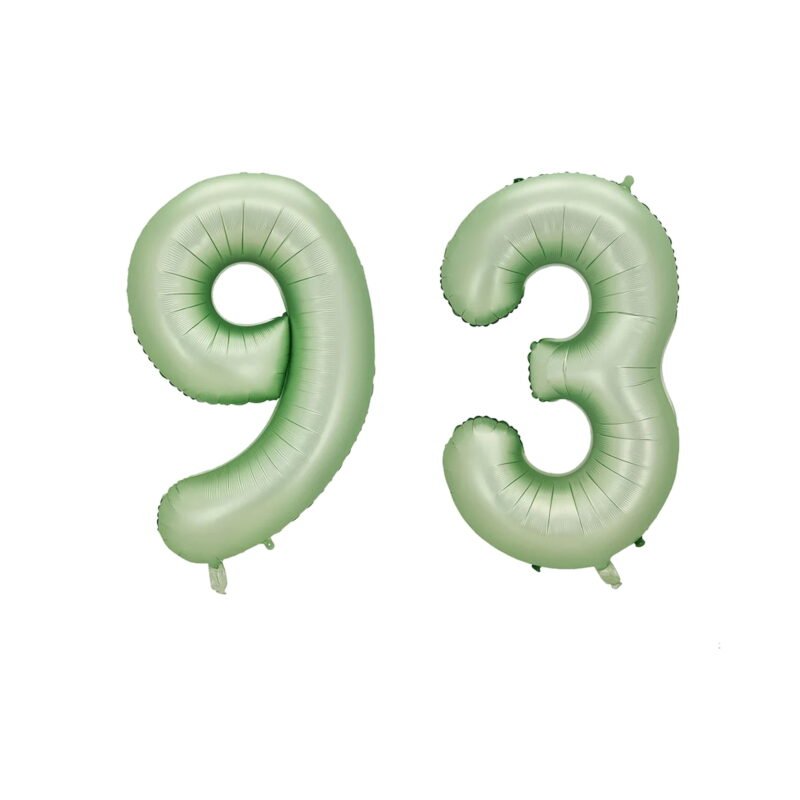 Number Ninety Three Balloon Pastel Sage Green Number 93 Balloon 32" Large Party Birthday Balloon