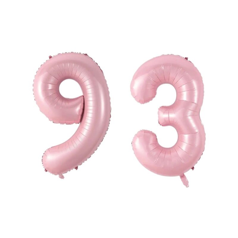 Number Ninety Three Balloon Soft Pastel Pink Number 93 Balloon 32" Large Festive Decoration