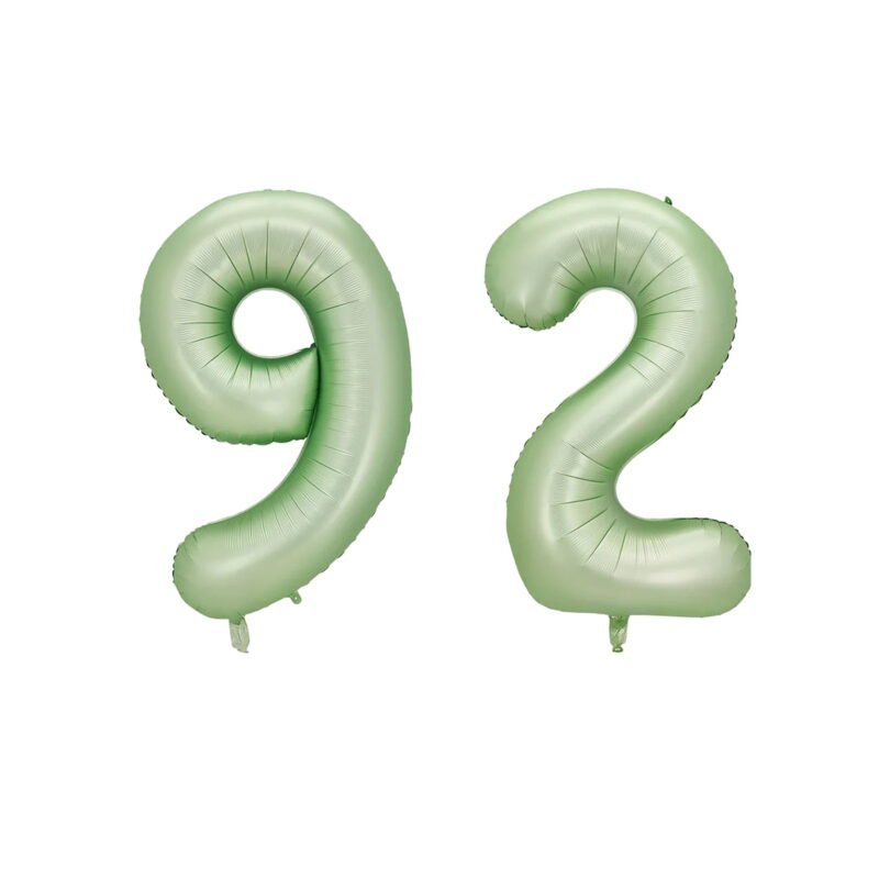 Number Ninety Two Balloon Pastel Sage Green Number 92 Balloon 32" Large Party Milestone Balloon Decoration
