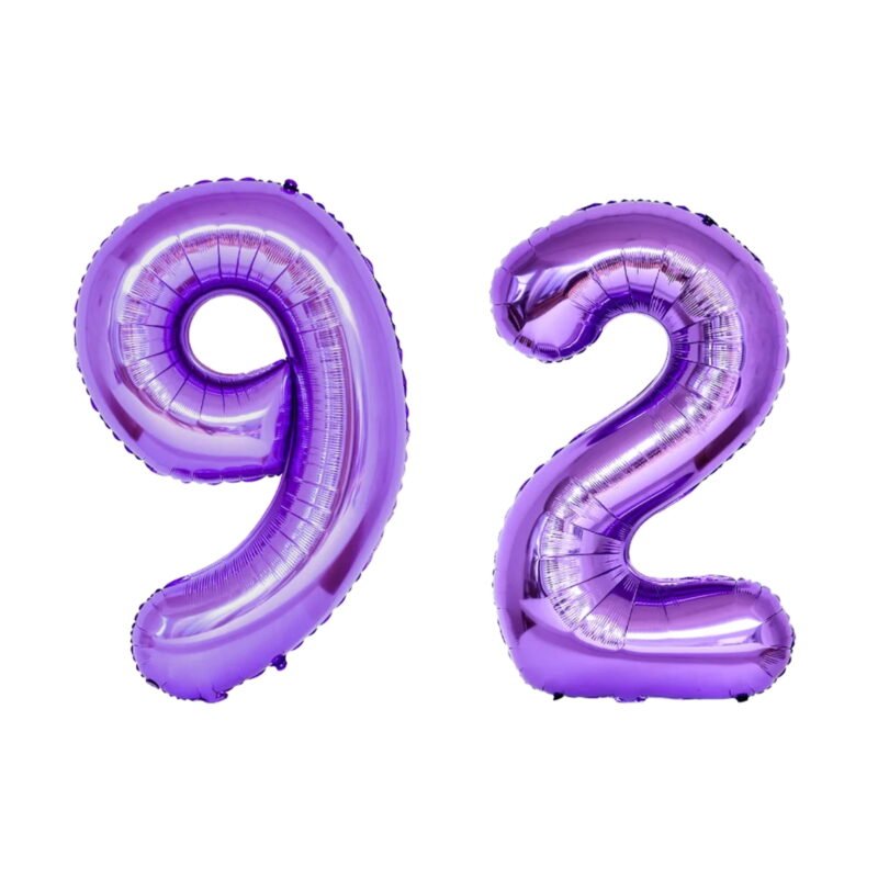 Number Ninety Two Balloon Purple Number 92 Balloon 32" Large Event Supply
