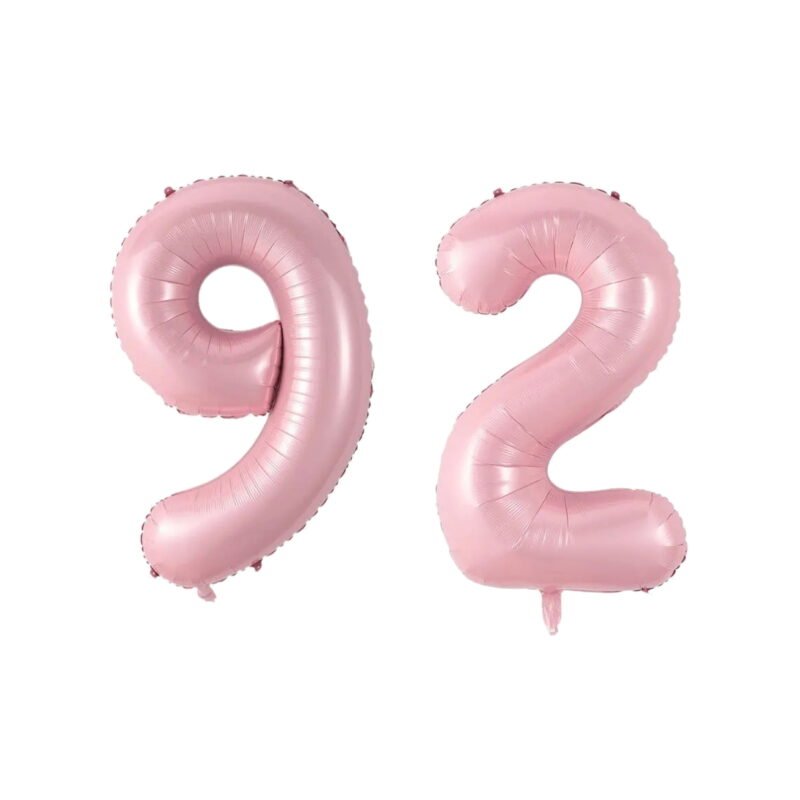 Number Ninety Two Balloon Soft Pastel Pink Number 92 Balloon 32" Large Event Supply