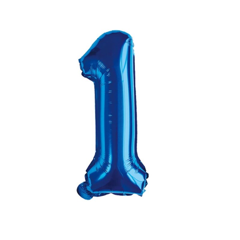 Number One Balloon Blue Number 1 Balloon 32" Foil Mylar Blue Number Balloon
