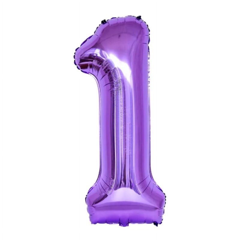 Number One Balloon Purple Number 1 Balloon 32" Large Birthday Balloon