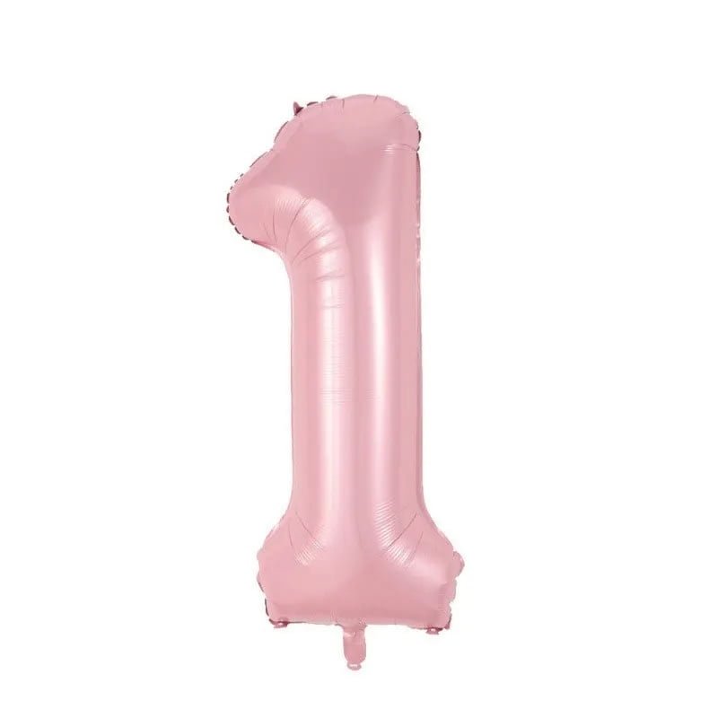 Number One Balloon Soft Pastel Pink Number 1 Balloon 32" Large Birthday Balloon