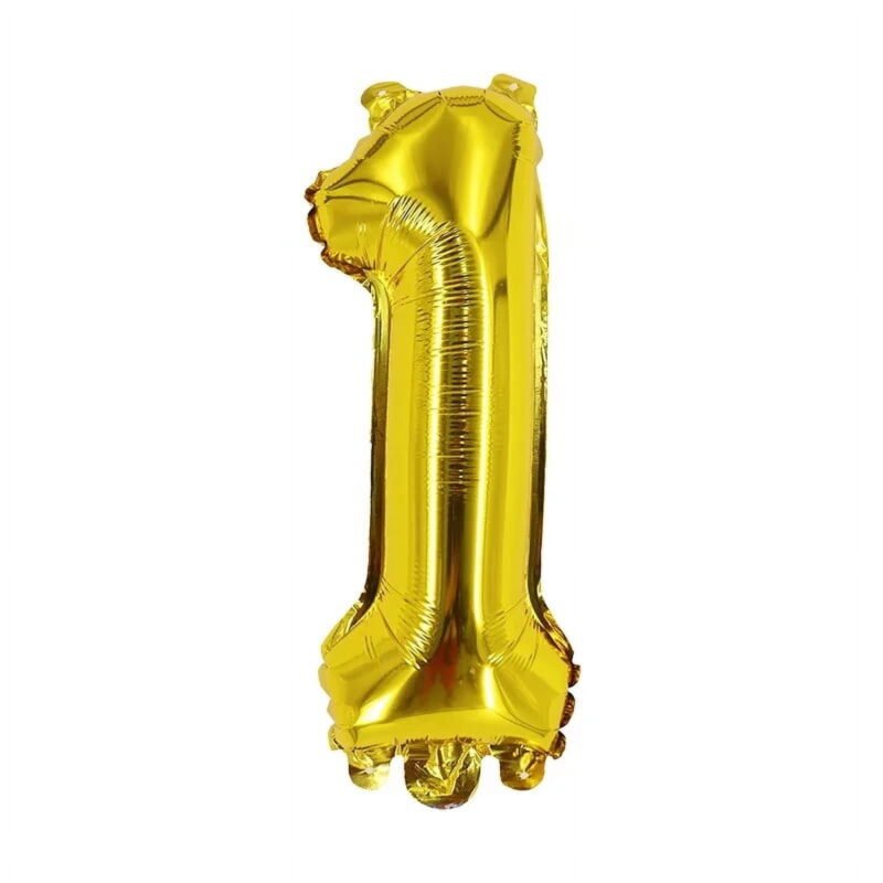 Number One Balloon Yellow Gold Number 1 Balloon 32" Foil Mylar Yellow Gold Number Balloon