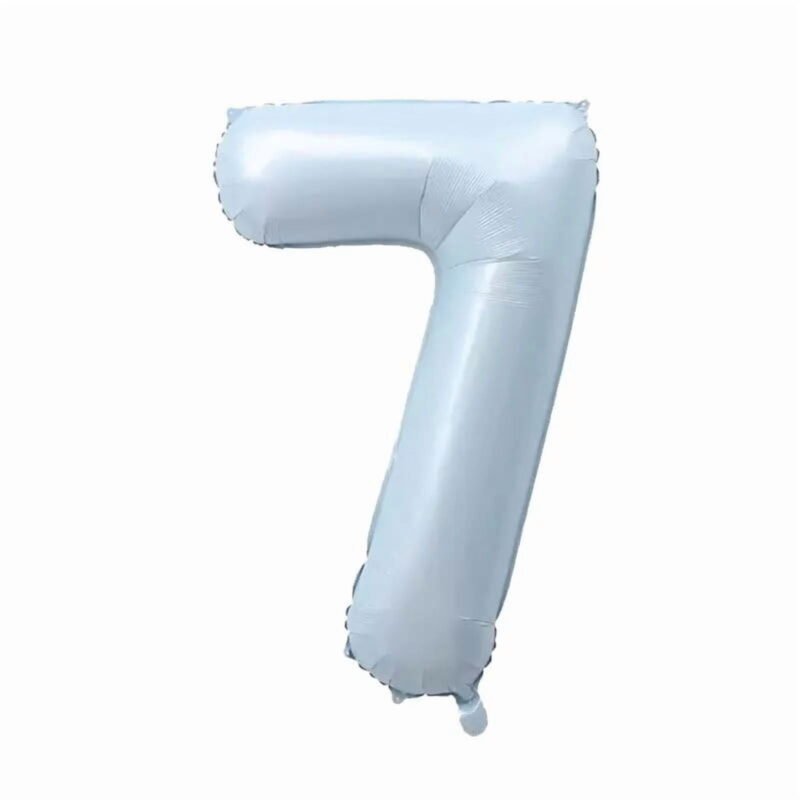 Number Seven Balloon Pastel Blue Sky Blue Light Blue 32" Large Party Balloon Decoration