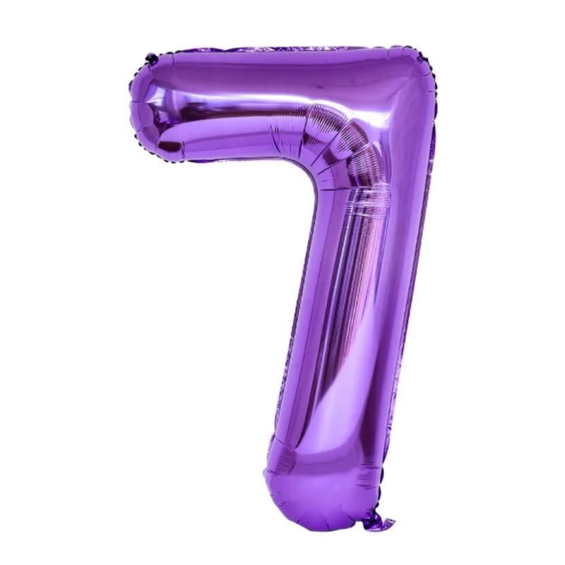 Number Seven Balloon Purple Number 7 Balloon 32" Large Birthday Party Balloon