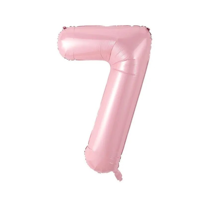 Number Seven Balloon Soft Pastel Pink Number 7 Balloon 32" Large Birthday Party Balloon