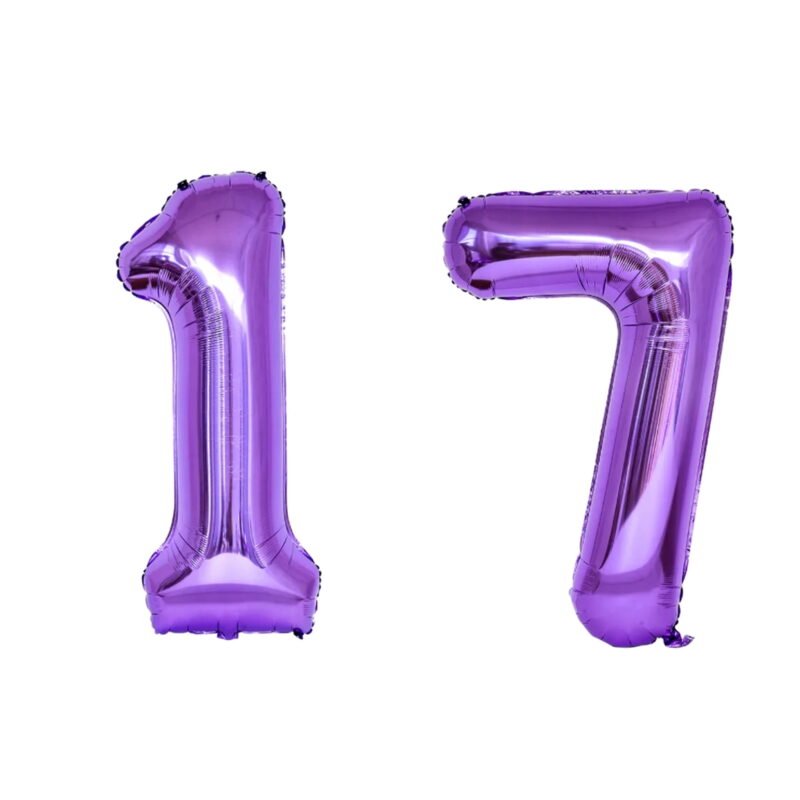 Number Seventeen Balloon Purple Number 17 Balloon 32" Large Event Balloon