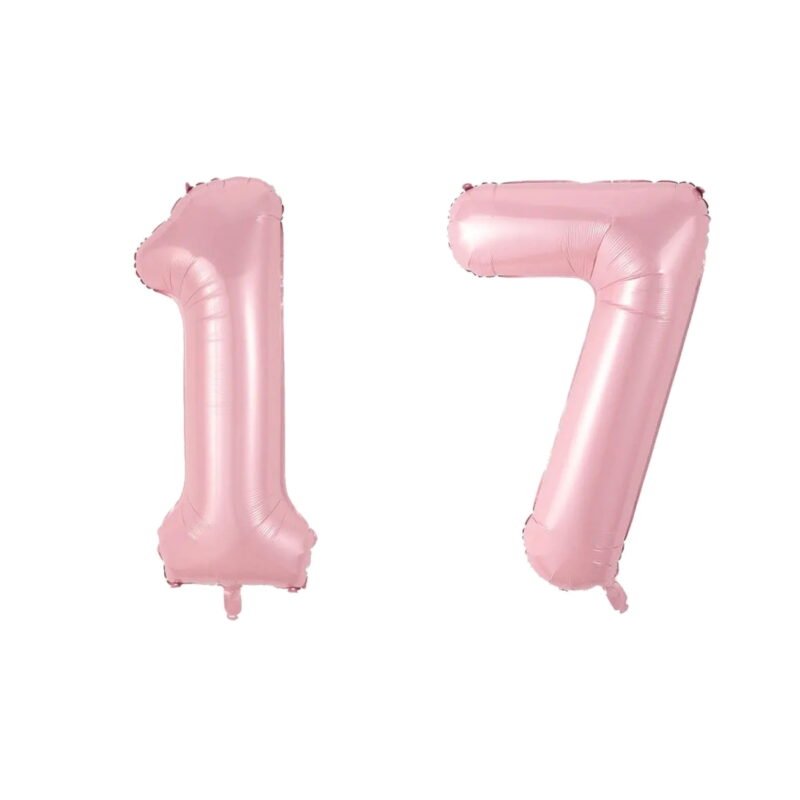Number Seventeen Balloon Soft Pastel Pink Number 17 Balloon 32" Large Event Balloon