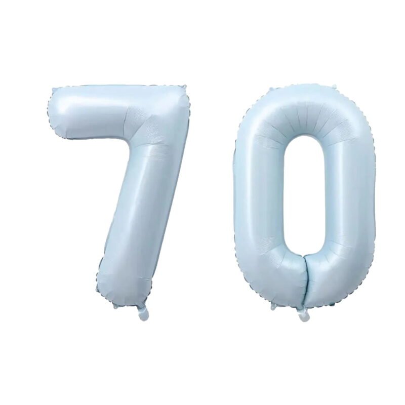 Number Seventy Balloon Pastel Blue Sky Blue Light Blue 32" Large Party Balloon Decoration