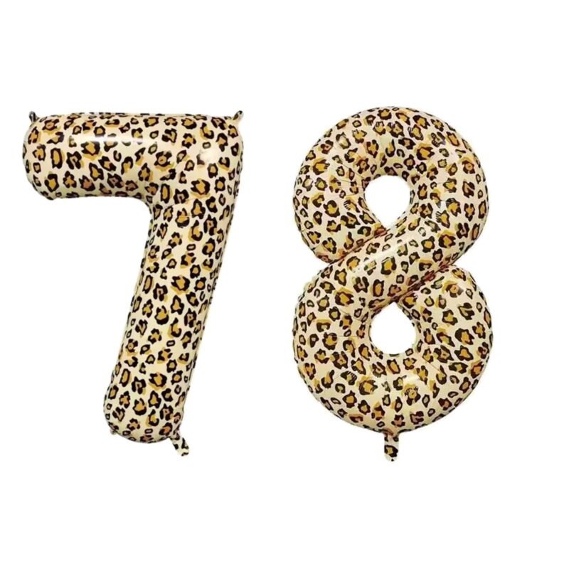 Number Seventy Eight Balloon Leopard Print Number 78 Balloon 32" Large Event Balloon