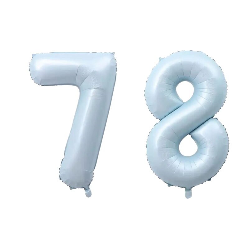 Number Seventy Eight Balloon Pastel Blue Sky Blue Light Blue 32" Large Party Birthday Balloon