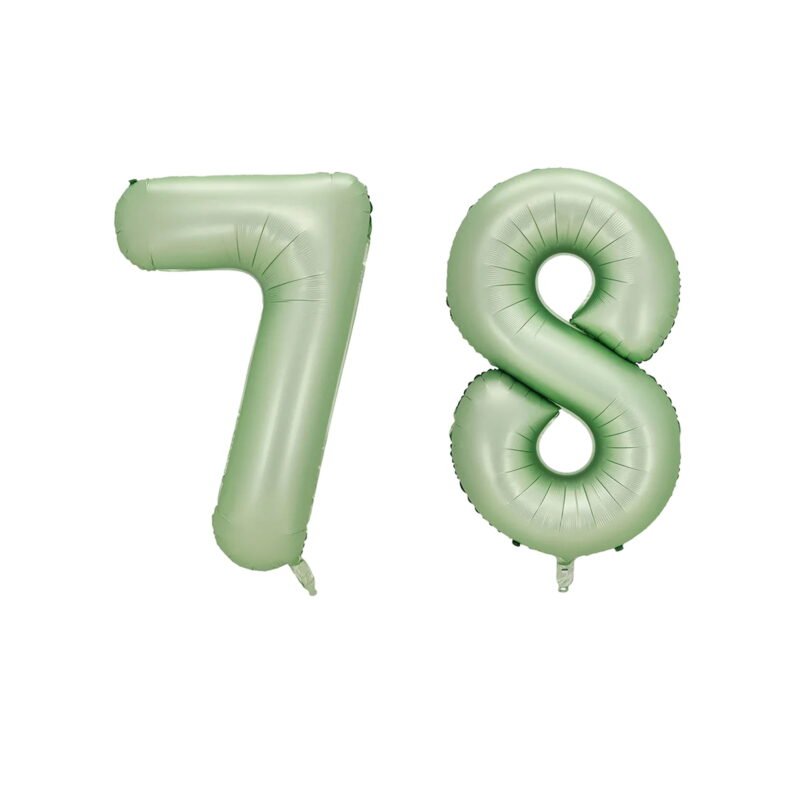 Number Seventy Eight Balloon Pastel Sage Green Number 78 Balloon 32" Large Party Birthday Balloon