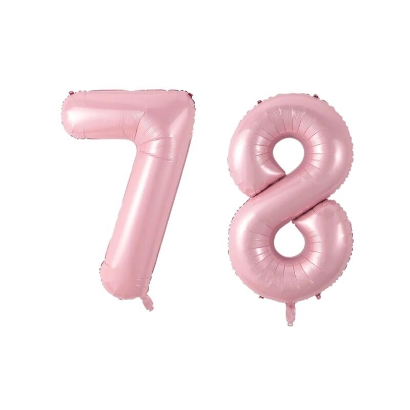 Number Seventy Eight Balloon Soft Pastel Pink Number 78 Balloon 32" Large Birthday Decoration