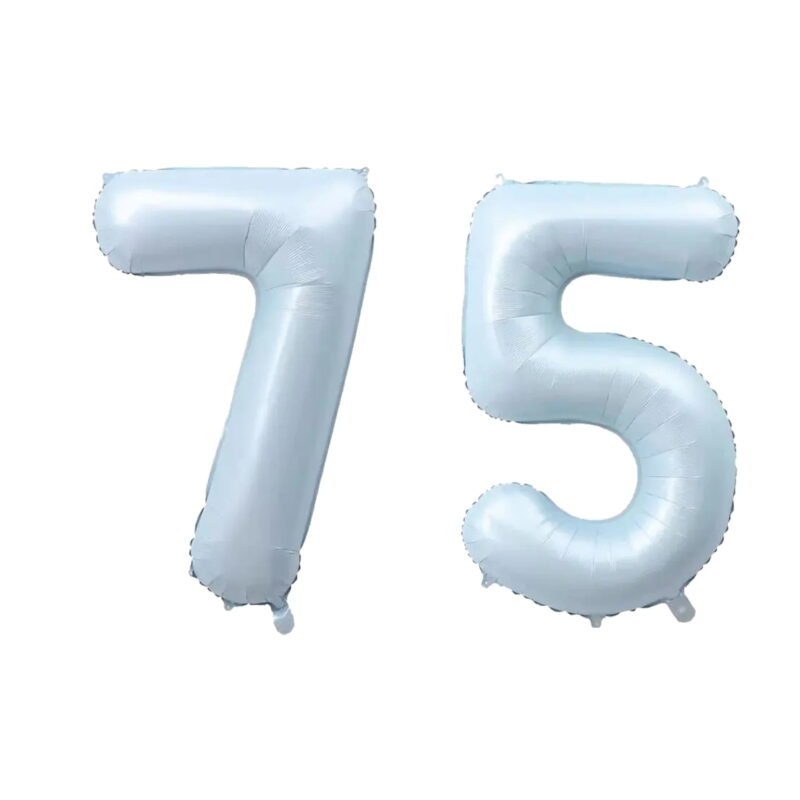 Number Seventy Five Balloon Pastel Blue Sky Blue Light Blue 32" Large Party Birthday Balloon
