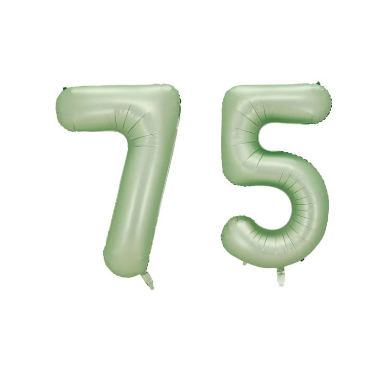 Number Seventy Five Balloon Pastel Sage Green Number 75 Balloon 32" Large Party Birthday Balloon