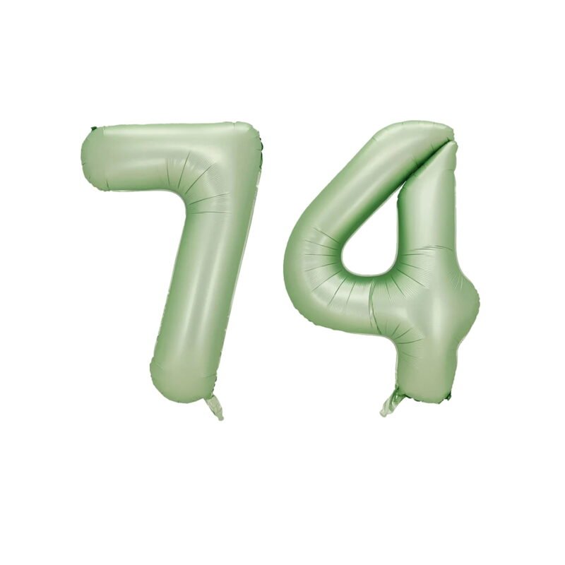 Number Seventy Four Balloon Pastel Sage Green Number 74 Balloon 32" Large Party Milestone Balloon Decoration