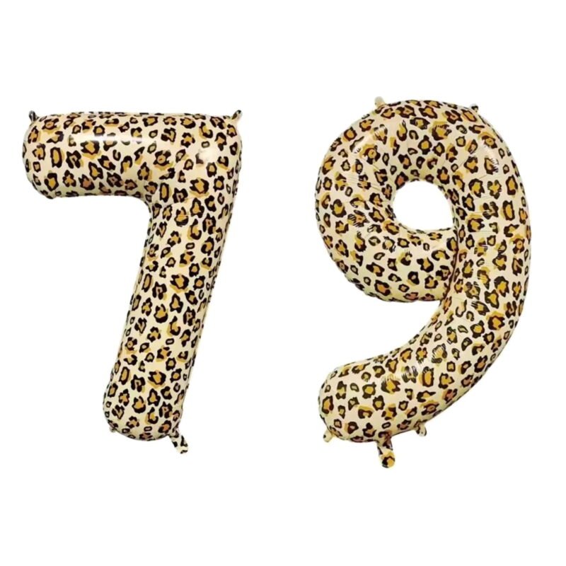 Number Seventy Nine Balloon Leopard Print Number 79 Balloon 32" Large Birthday Decoration