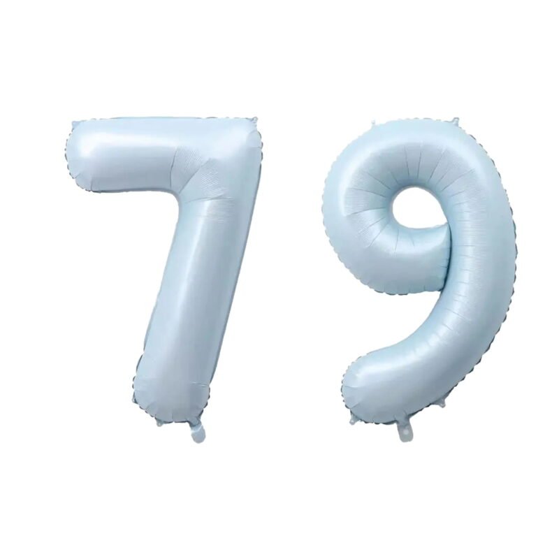 Number Seventy Nine Balloon Pastel Blue Sky Blue Light Blue 32" Large Party Balloon Decoration