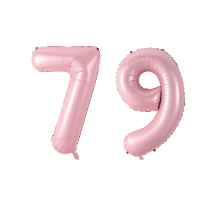 Number Seventy Nine Balloon Soft Pastel Pink Number 79 Balloon 32" Large Celebration Decoration
