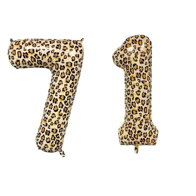 Number Seventy One Balloon Leopard Print Number 71 Balloon 32" Large Milestone Decoration