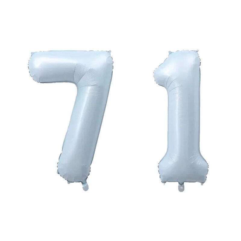 Number Seventy One Balloon Pastel Blue Sky Blue Light Blue 32" Large Party Milestone Balloon Decoration