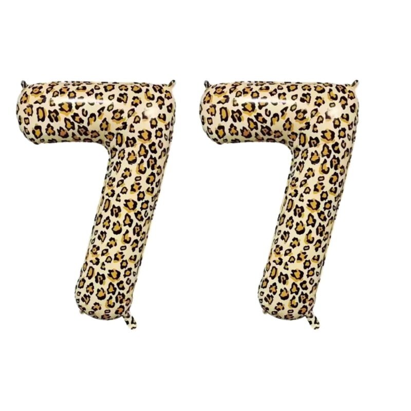 Number Seventy Seven Balloon Leopard Print Number 77 Balloon 32" Large Party Supply