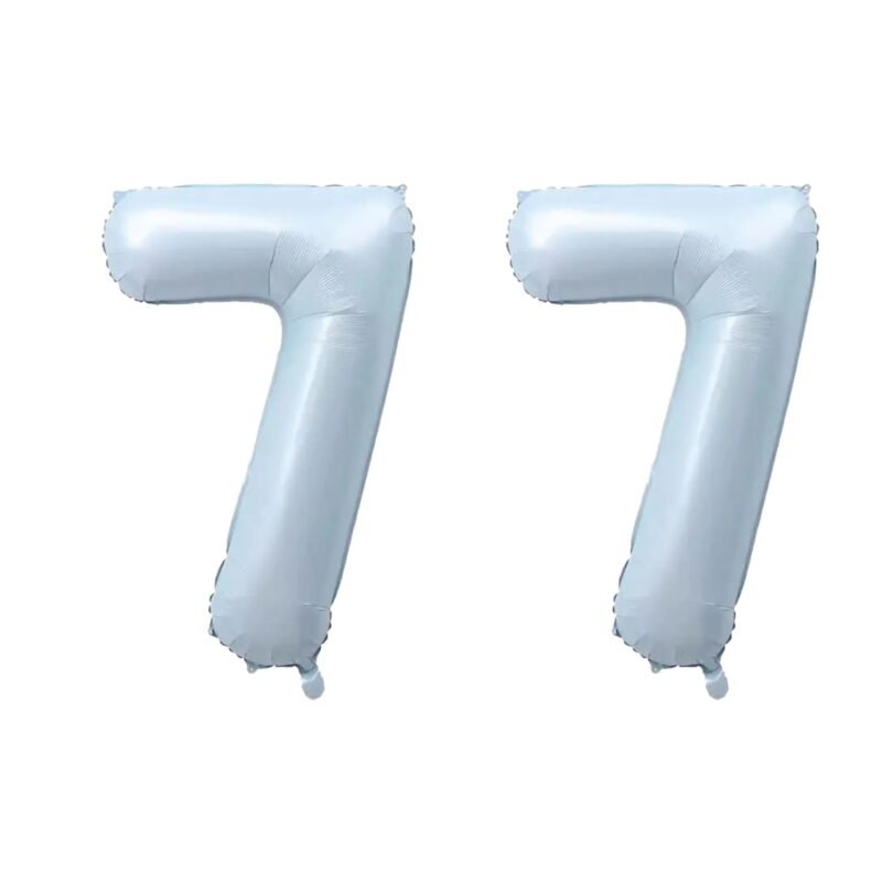 Number Seventy Seven Balloon Pastel Blue Sky Blue Light Blue 32" Large Party Milestone Balloon Decoration